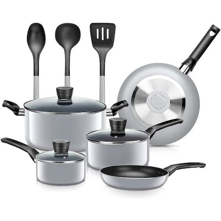 Kitchenware Pots & Pans Set – Basic Kitchen Cookware, Black Non-Stick Coating Inside, Heat Resistant